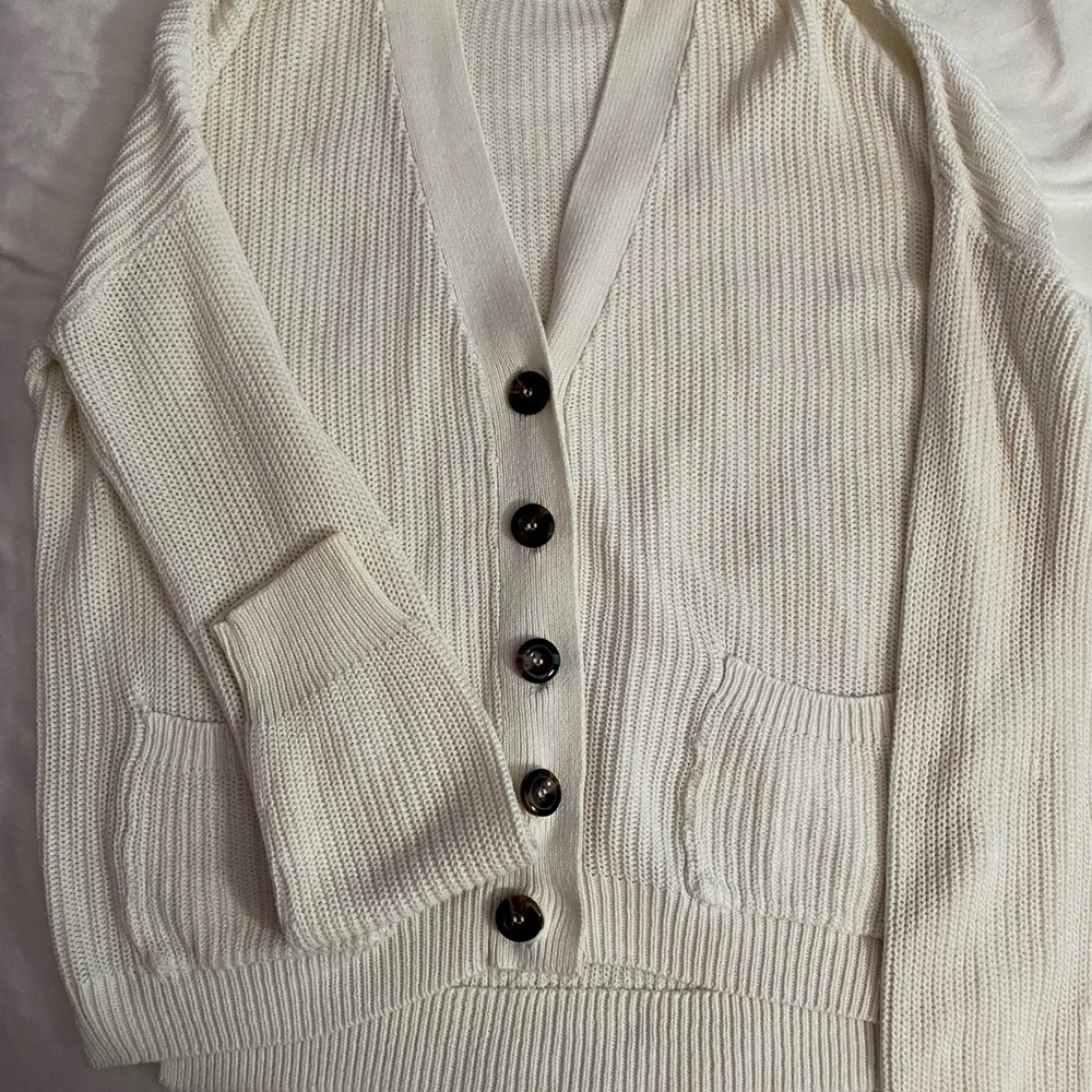 White Knit Cardigan